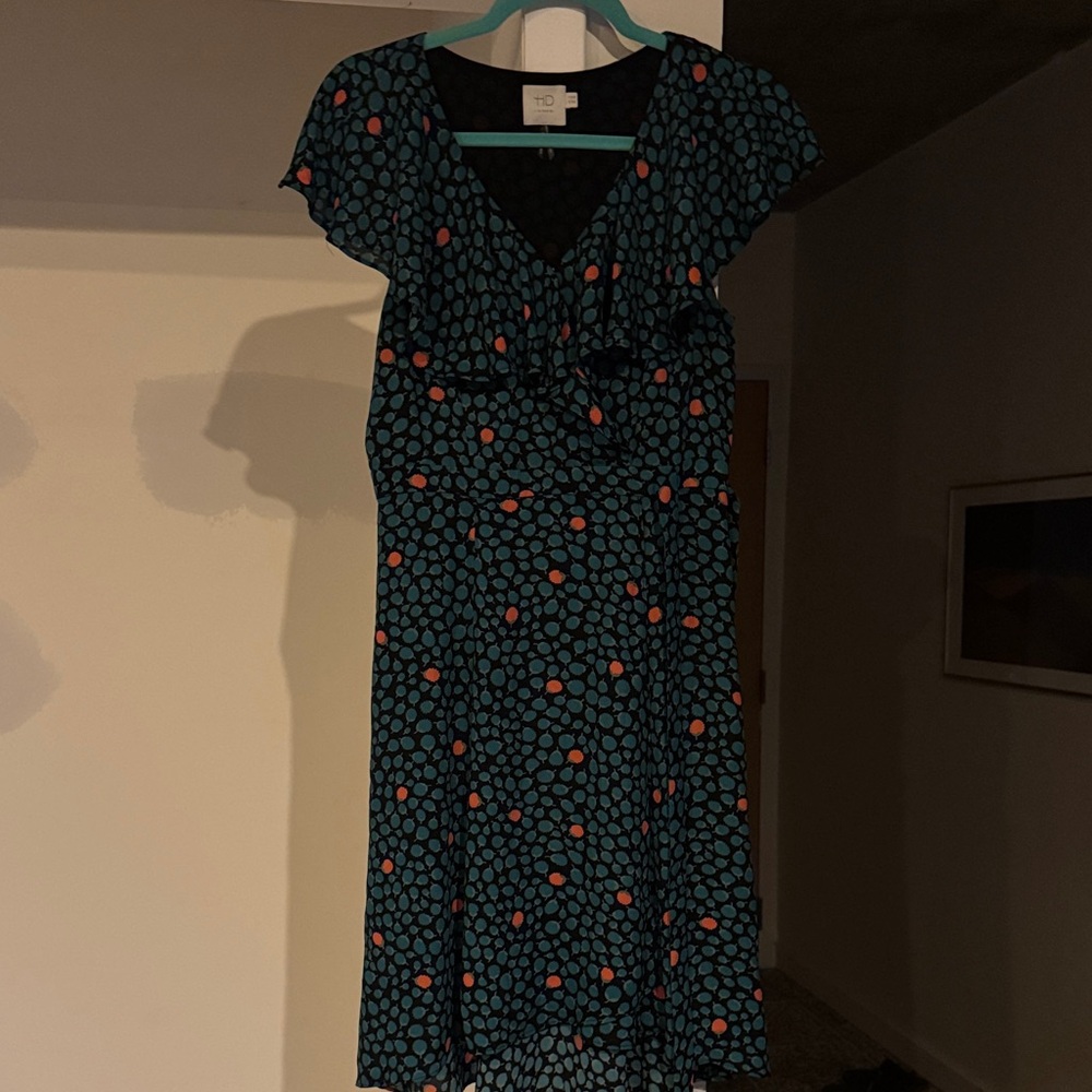 Anthropologie ruffled wrap dress